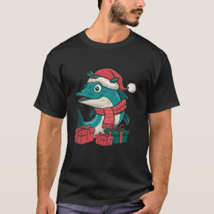 Barracuda Fische Weihnachtsfeiertage Familie Santa T-Shirt