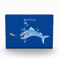 Barracuda fish hungry fishing cartoon illustration