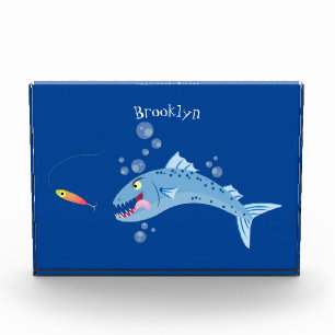 Barracuda fish hungry fishing cartoon illustration fotoblock