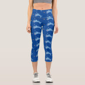Barracuda hungriger Cartoon Capri Leggings (Vorderseite)