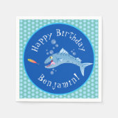 Barracuda hungriger Cartoon Serviette (Vorderseite)