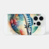 Barracuda in Vibrant Waters 130624AREF119 - Waterc iPhone Hülle (Rückseite (Horizontal))