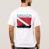 Barracuda-Kreuzung Kwajalein UNTERWASSERATEMGERÄT T-Shirt (Rückseite)