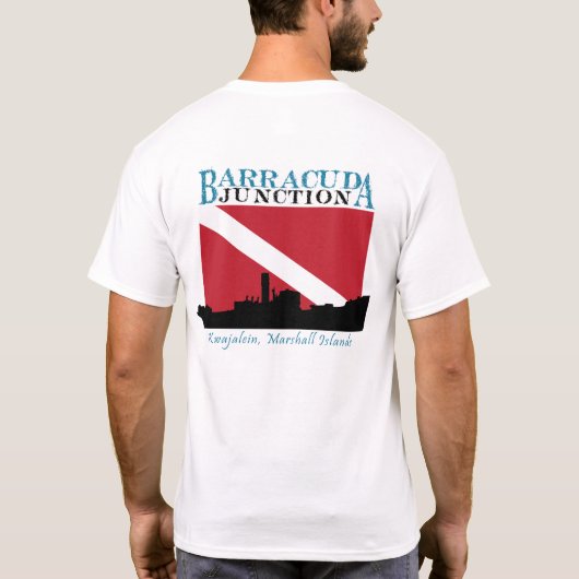 Barracuda-Kreuzung Kwajalein UNTERWASSERATEMGERÄT T-Shirt (Rückseite)