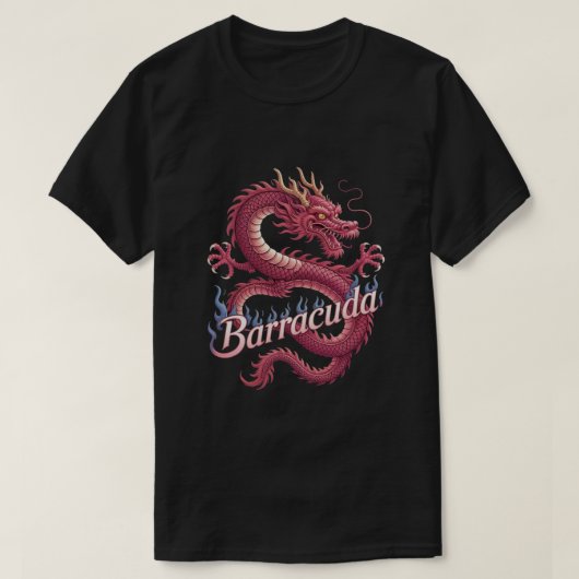 "Barracuda" Mythischer Rosa Drache T-Shirt (Design vorne)