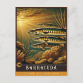 Barracuda | Niedliche Vintage Tierpostkarte Postkarte (Vorderseite)