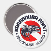 Barracuda Point (Insel Sipadan) Magnet (Vorderseite/Rückseite)