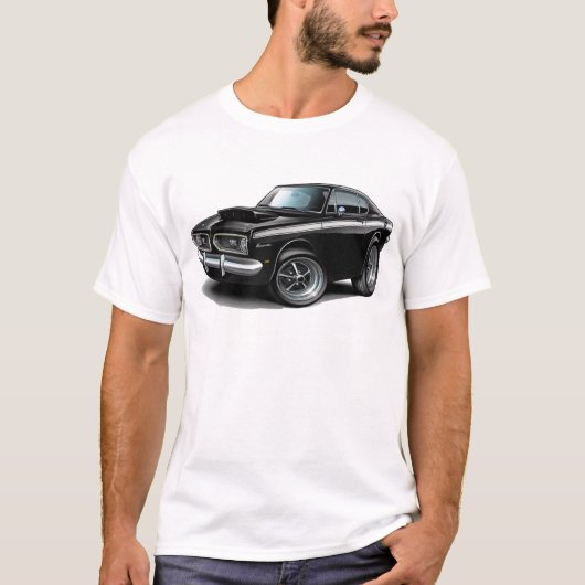 Barracuda-Schwarz-weißes Auto 1967-69 T-Shirt (Vorderseite)
