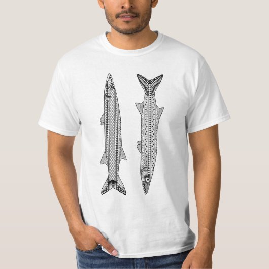 Barracuda Shirt für erwachsene Fische (Vorderseite)