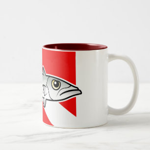 Barracuda-Tauchen-Flagge Zweifarbige Tasse