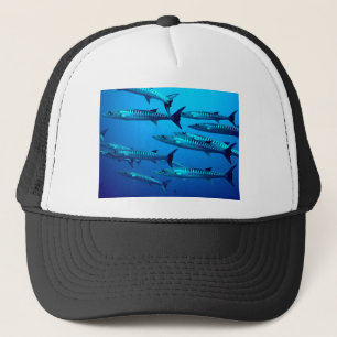 Barracuda tauchen Tiefseewasser tropische Welle Truckerkappe