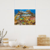 Barracudas über das Korallenriff Poster (Küche)