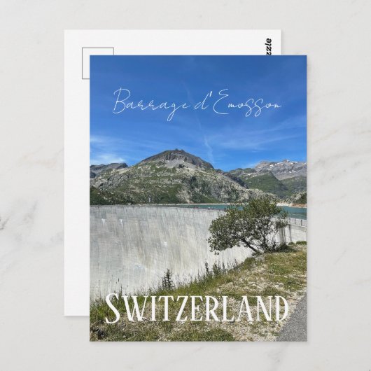 Barrage d'Emosson, Schweiz, Damm, Berge Postkarte (Vorne/Hinten)