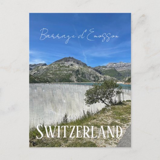 Barrage d'Emosson, Schweiz, Damm, Berge Postkarte (Vorderseite)