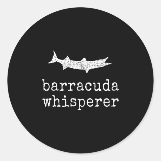 Barrakuda-Flüsterer Lustiger Barrakuda-Angler Runder Aufkleber (Vorderseite)