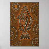 Barramundi Aboriginal Dot Art Poster (Vorne)