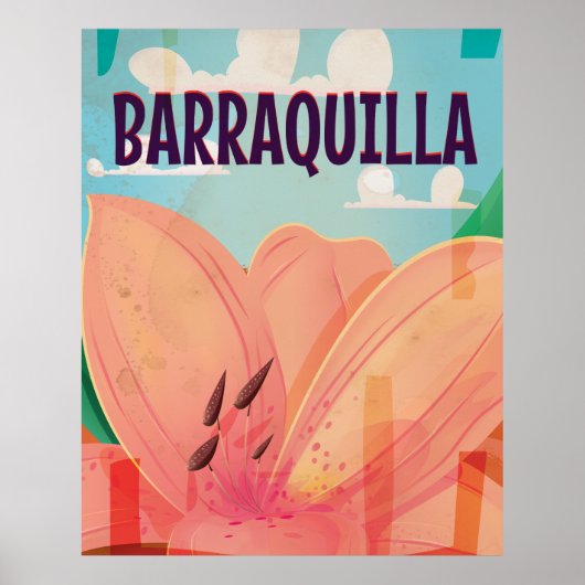 Barraquilla Colombia Vintage Travel Poster (Vorne)