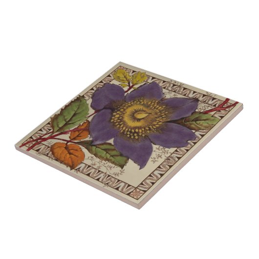 Barratt Lila Peony Viktorianisch Transferware Repr Fliese (Seite)