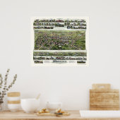 Barre, MA Panorama Karte - 1891 Poster (Küche)