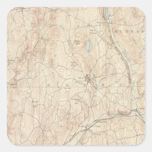 Barre, Massachusetts Quadratischer Aufkleber (Vorderseite)