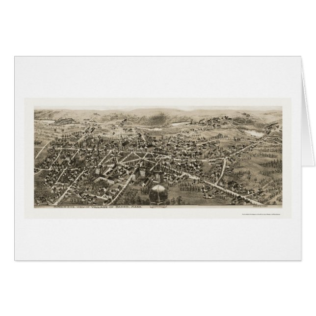 Barre, panoramische Karte MAs - 1870s (Vorderseite (Horizontal))