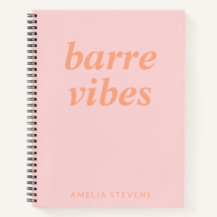 Barre Vibes Pink Orange Ballet Dancer Personalisie Notizblock