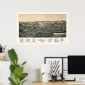 Barre, VT Panorama Karte - 1891 Poster (Heimbüro)