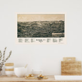 Barre, VT Panorama Karte - 1891 Poster (Küche)