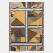 Barred Cotton Throw Blanket Decke (Vorderseite Vertikal)