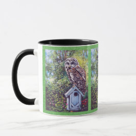 BARRED OWL AND BIRDHOUSE TASSE & CUPS