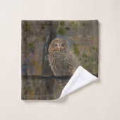 Barred Owl Badhandtuch Set (Waschlappen)