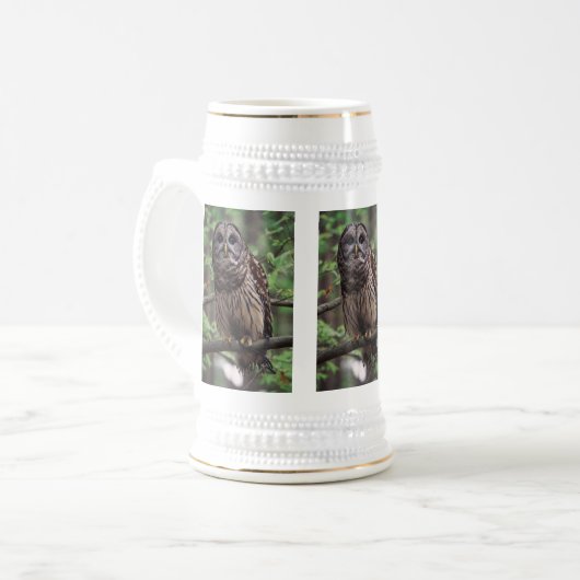 Barred Owl Bierglas (Vorderseite Links)