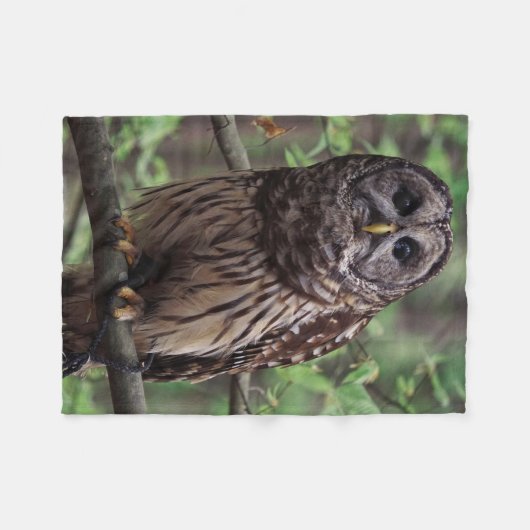 Barred Owl Fleecedecke (Vorderseite (Horizontal))