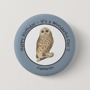 Barred Owl - Geburtstag oder anderes Party Themed  Button