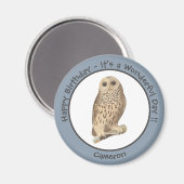 Barred Owl - Geburtstag oder anderes Party Themed Magnet (Vorderseite/Rückseite)