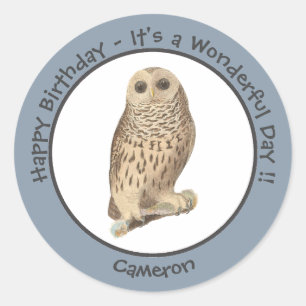 Barred Owl - Geburtstag oder anderes Party Themed  Runder Aufkleber