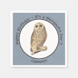Barred Owl - Geburtstag oder anderes Party Themed  Serviette