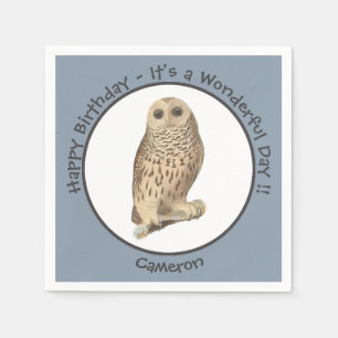 Barred Owl - Geburtstag oder anderes Party Themed Serviette