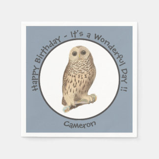 Barred Owl - Geburtstag oder anderes Party Themed  Serviette