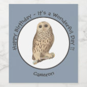 Barred Owl - Geburtstag oder anderes Party Themed Weinetikett (Einzelnes Label)