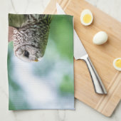 Barred Owl im Flug Geschirrtuch (Viertel Falte)