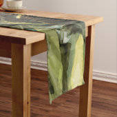 Barred Owl in Bäumen Abstrakter Impressionismus Kurzer Tischläufer (Beispiel)