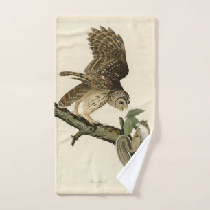 Barred Owl, John James Audubons Vögel von Amerika Badhandtuch Set