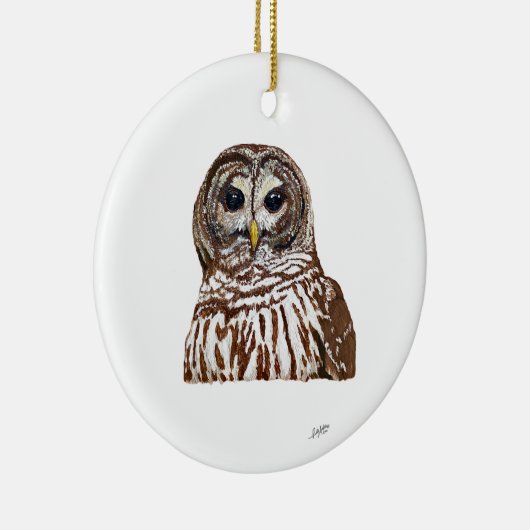 Barred Owl Keramik Ornament (Rechts)