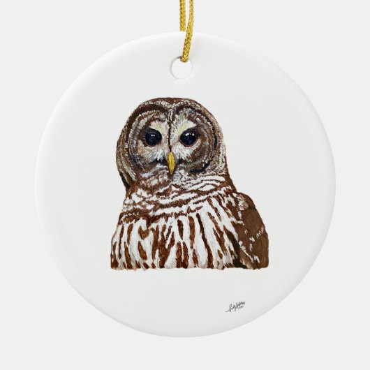 Barred Owl Keramik Ornament (Vorne)