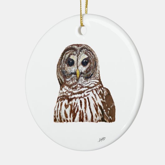 Barred Owl Keramik Ornament (Links)