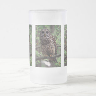 Barred Owl Mattglas Bierglas