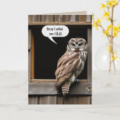 Barred Owl mit Brille zum Geburtstag Karte (Gelbe Blume)