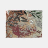 Barred Owl Nature Heart Blätter Blume Tapestry Fleecedecke (Vorderseite (Horizontal))