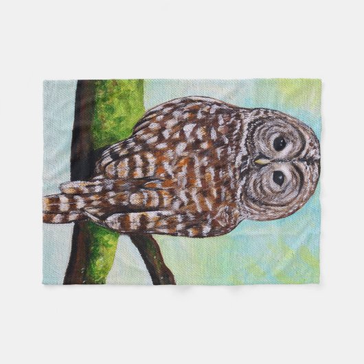 Barred Owl Painting Fleecedecke (Vorderseite (Horizontal))